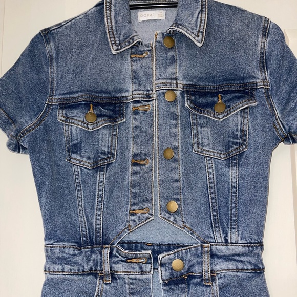 Kookai Denim Button Dress - Picture 3 of 5